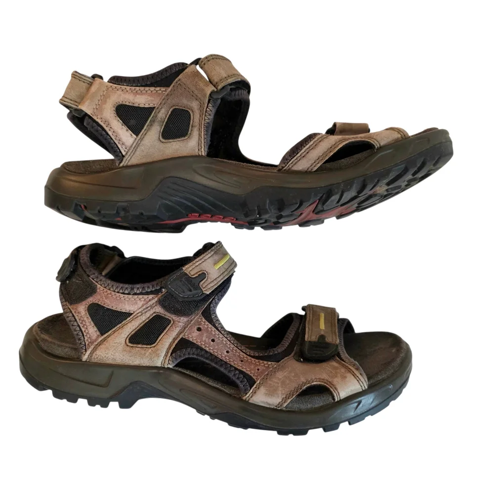 Ecco Yucatan Sandals Mens 45 (11 Or 11.5) Brown Adjustable Hiking Camping Trail‎